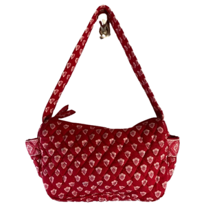 VERA BRADLEY HOBO HANDBAG NANTUCKET & WALLET RED RETIRED EXCELLENT CONDITION
